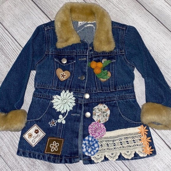 Embroidered/Embellished Denim Fall Jacket 2T - Picture 1 of 4